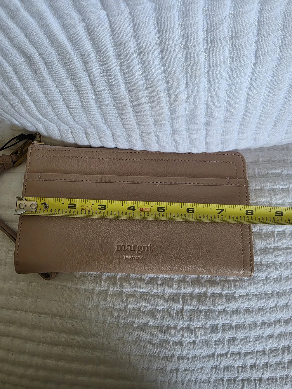 margot Genuine Leather Wristlet Wallet - Nude Pink